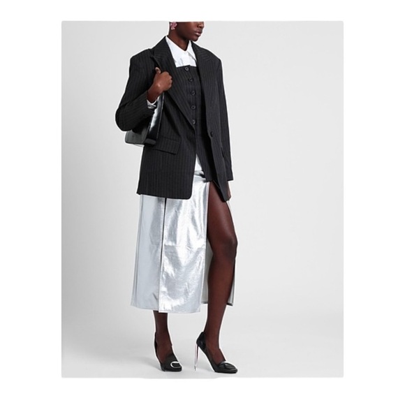 TOPSHOP Steel grey Pinstriped Blazer NWT - Picture 7 of 7